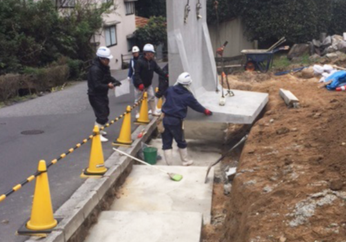 大型プレキャスト設置工事